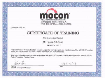 KỸ SƯ TASHA Đ&Atilde; HO&Agrave;N TH&Agrave;NH KH&Oacute;A Đ&Agrave;O TẠO H&Agrave;NG NĂM CỦA H&Atilde;NG AMETEK MOCON